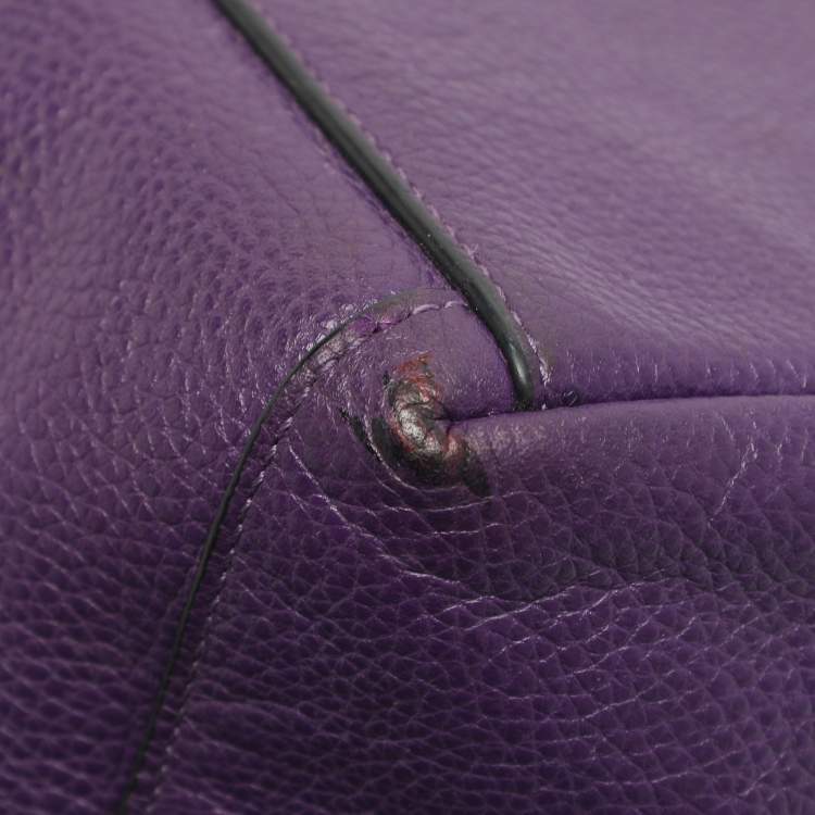 مملوكة مسبقًا Coach Edie 28 Purple Leather Tote
