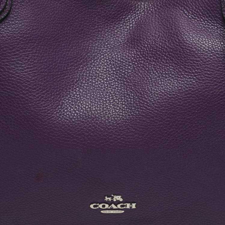 مملوكة مسبقًا Coach Edie 28 Purple Leather Tote