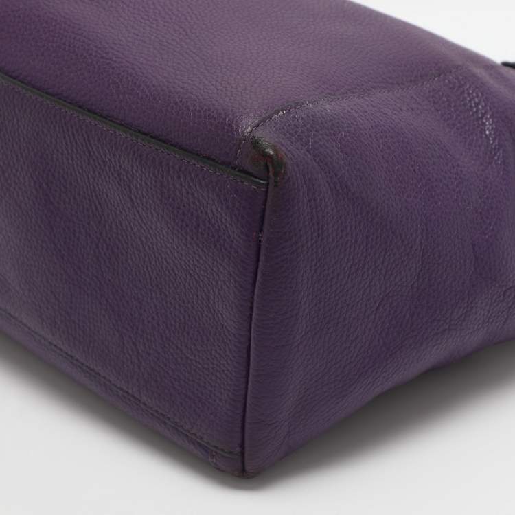 مملوكة مسبقًا Coach Edie 28 Purple Leather Tote