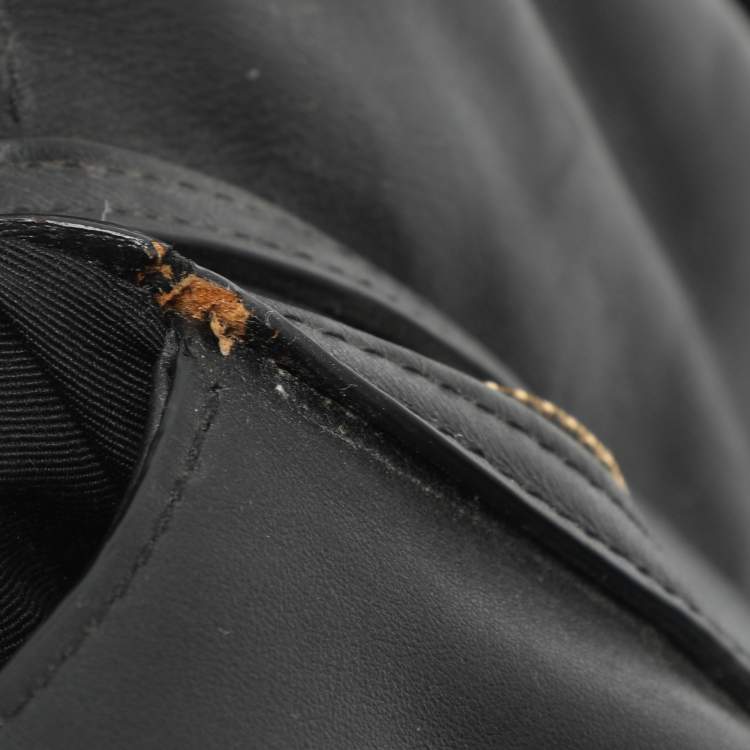 Pre Owned Coach Carlyle Black Leather Shoulder Bag