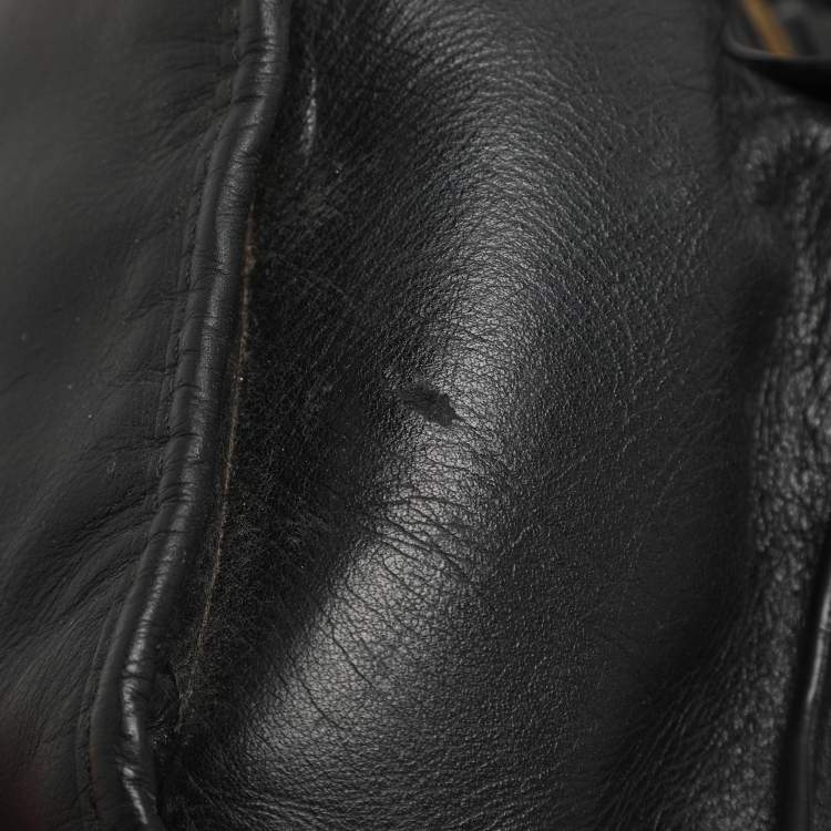 Pre Owned Coach Carlyle Black Leather Shoulder Bag