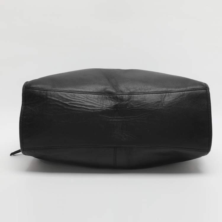 Pre Owned Coach Carlyle Black Leather Shoulder Bag