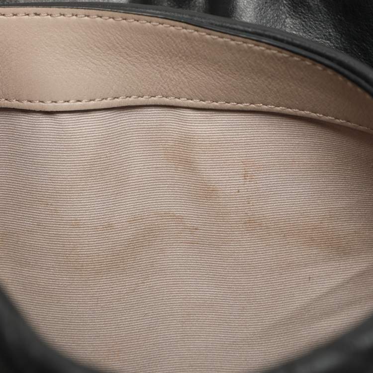 Pre Owned Coach Phoebe Black/Beige Quilted Leather Shoulder Bag