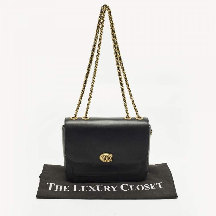 Pre Owned Coach Madison Black Leather Shoulder Bag