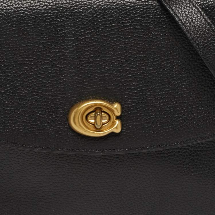 Pre Owned Coach Cassie Black Leather Crossbody Bag