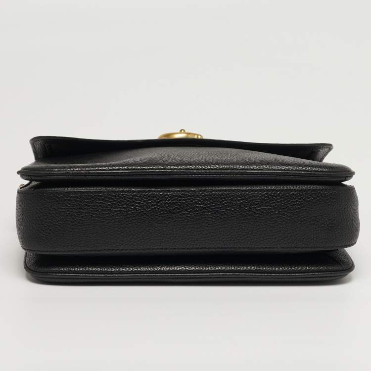 Pre Owned Coach Cassie Black Leather Crossbody Bag