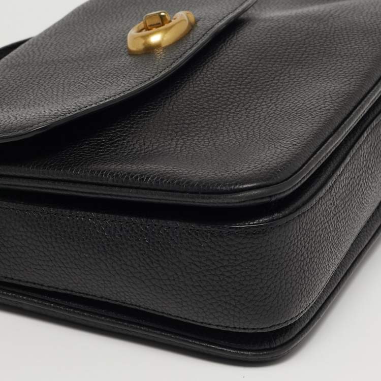 Pre Owned Coach Cassie Black Leather Crossbody Bag