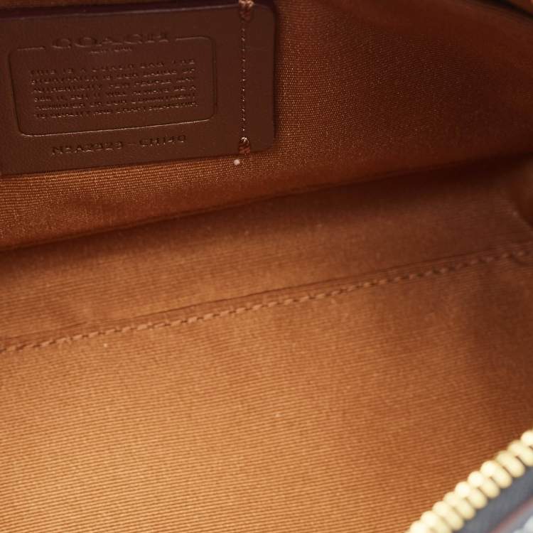 مملوكة مسبقًا Coach Sydney Navy Blue Signature Denim and Leather Satchel