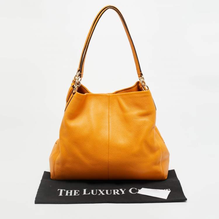 Pre Owned Coach Madison Phoebe Dark Yellow Leather Shoulder Bag