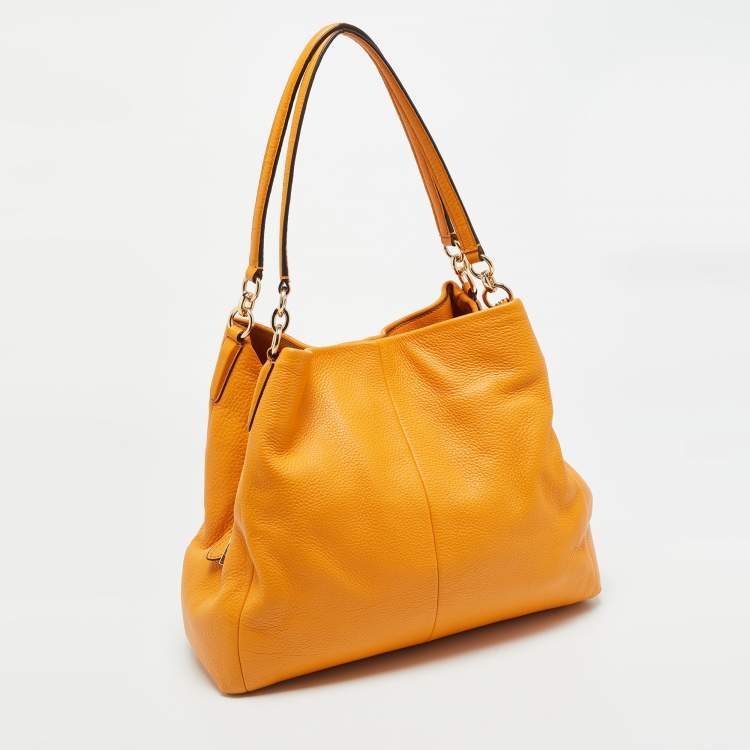 Pre Owned Coach Madison Phoebe Dark Yellow Leather Shoulder Bag