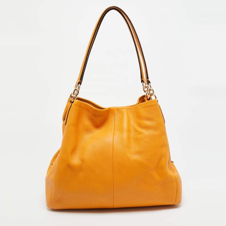 Pre Owned Coach Madison Phoebe Dark Yellow Leather Shoulder Bag