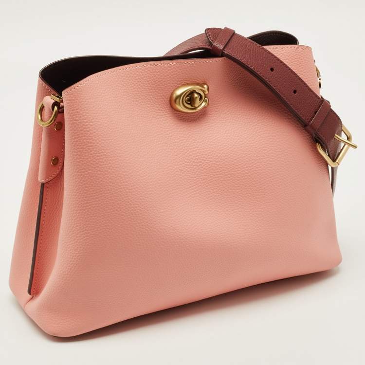 Pre Owned Coach Willow Pink Leather Bucket Bag