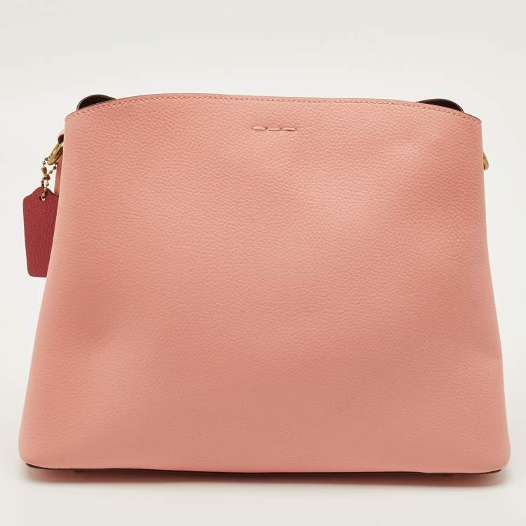 Pre Owned Coach Willow Pink Leather Bucket Bag