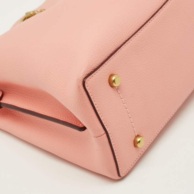 Pre Owned Coach Willow Pink Leather Bucket Bag