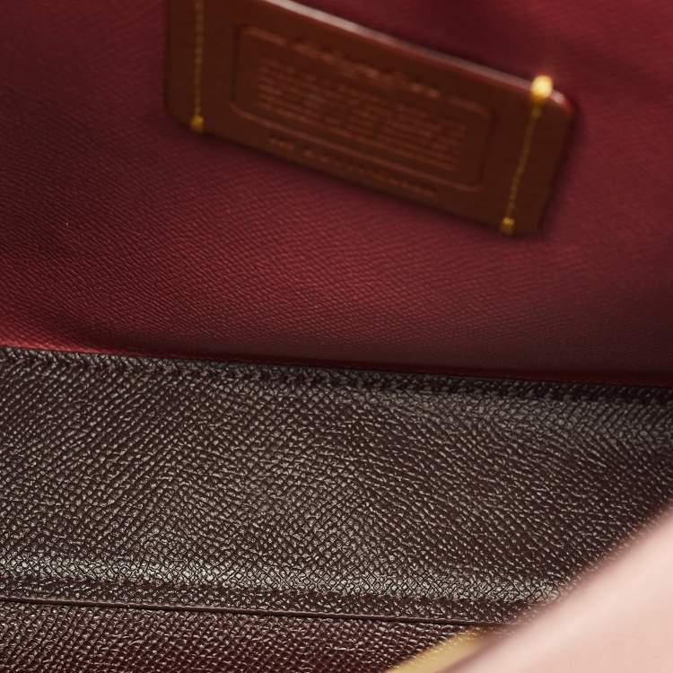 Pre Owned Coach Willow Pink Leather Bucket Bag