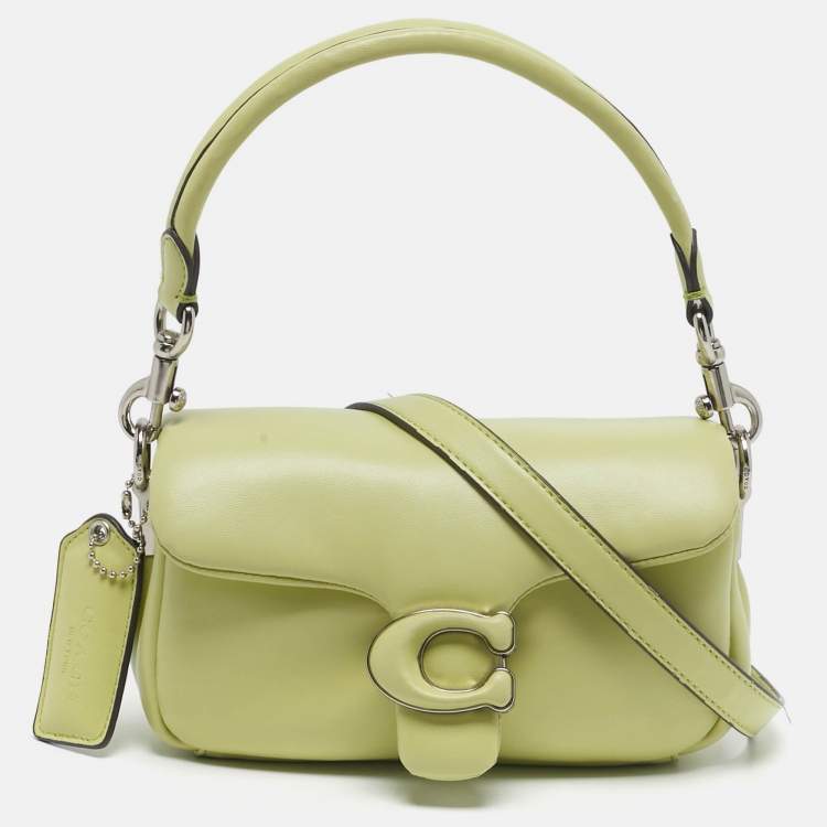 Pre Owned Coach Tabby Pillow 18 Light Green Leather Shoulder Bag