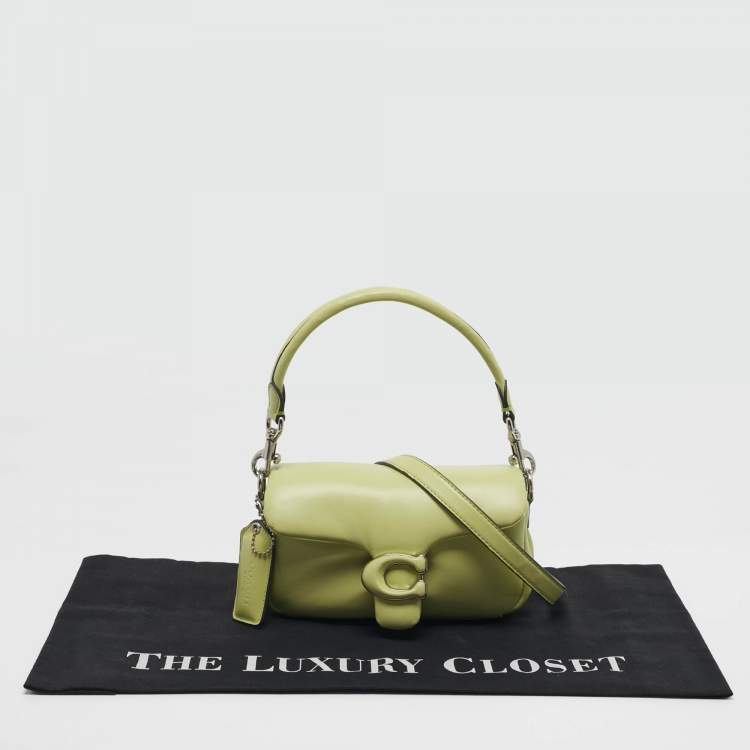 Pre Owned Coach Tabby Pillow 18 Light Green Leather Shoulder Bag