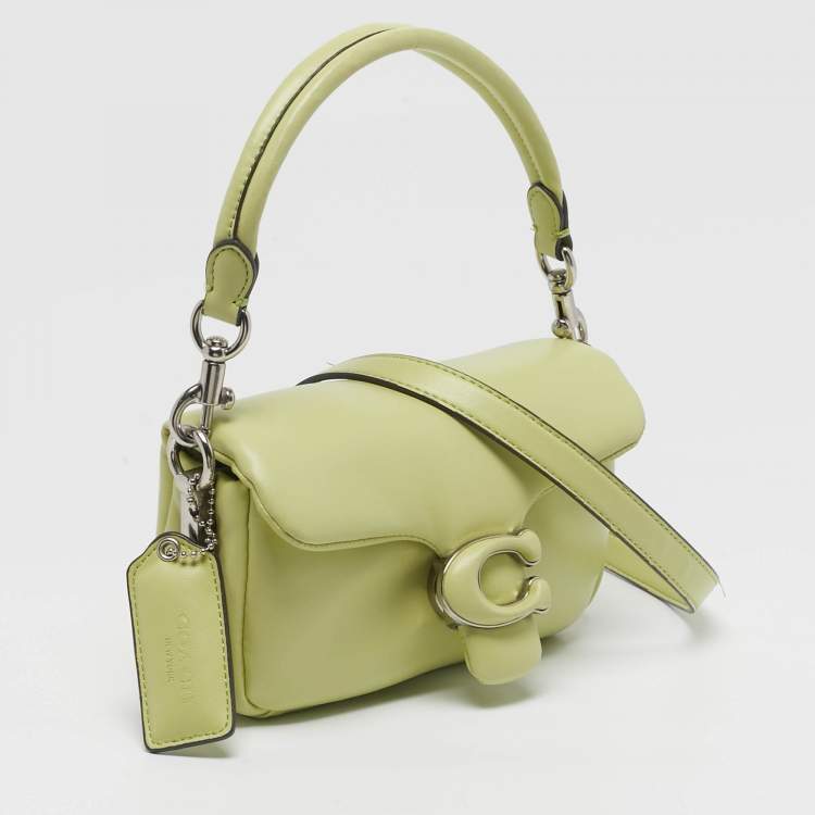 Pre Owned Coach Tabby Pillow 18 Light Green Leather Shoulder Bag