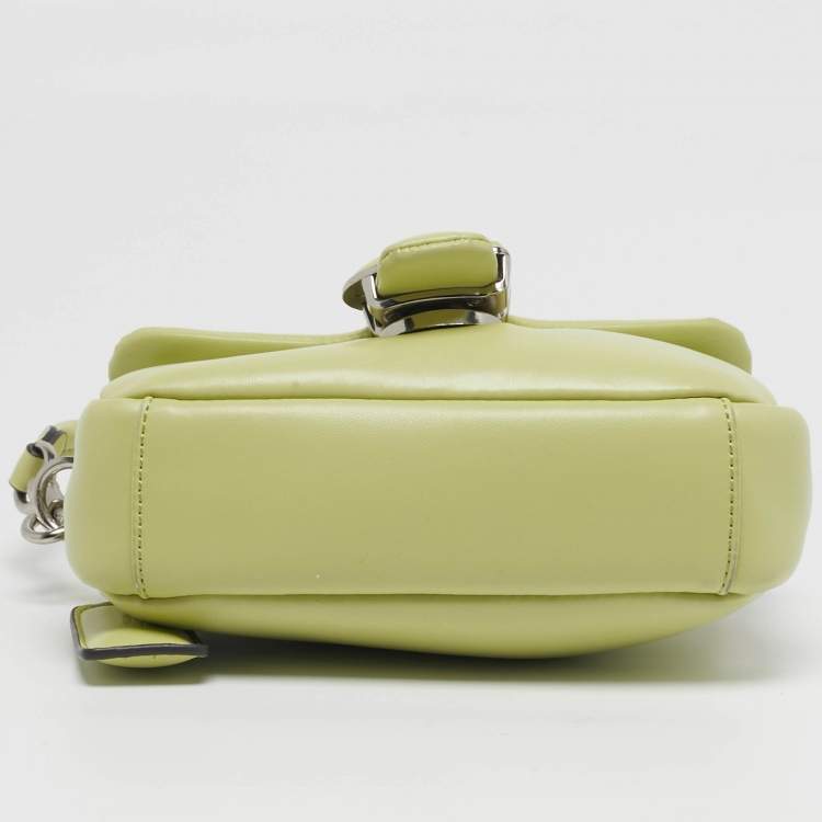 Pre Owned Coach Tabby Pillow 18 Light Green Leather Shoulder Bag