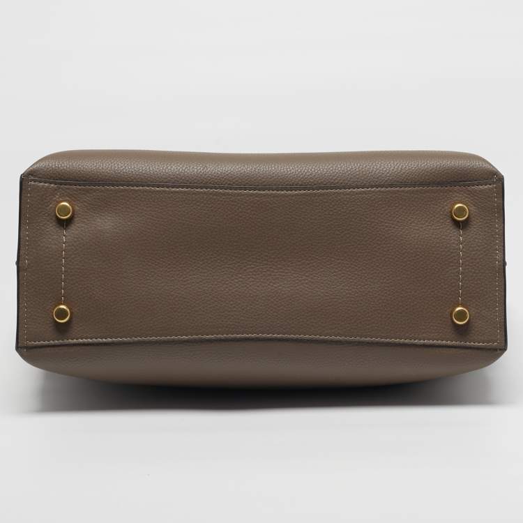 Pre Owned Coach Willow Colorblock Beige/Black Leather Tote