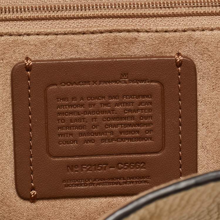 Pre Owned Coach x Jean Michel Basquiat Kleo Cream Leather Backpack