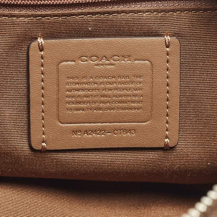 Pre Owned Coach Pace Beige/Brown Signature Coated Canvas and Leather Crossbody Bag