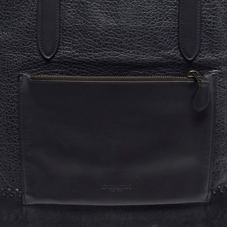 Pre Owned Coach Soft Metropolitan Midnight Blue Pebbled Leather and Suede Tote