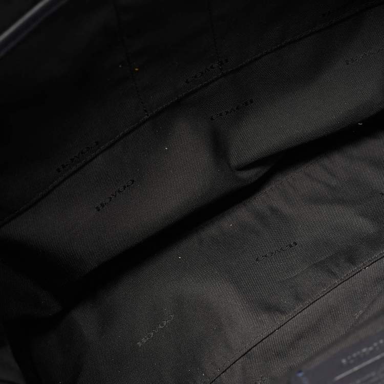 Pre Owned Coach Soft Metropolitan Midnight Blue Pebbled Leather and Suede Tote