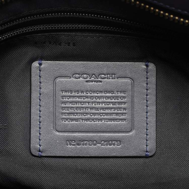 Pre Owned Coach Soft Metropolitan Midnight Blue Pebbled Leather and Suede Tote