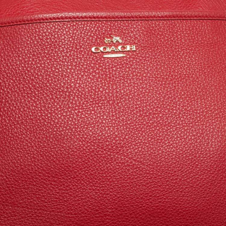 Pre Owned Coach File Red Leather Crossbody Bag