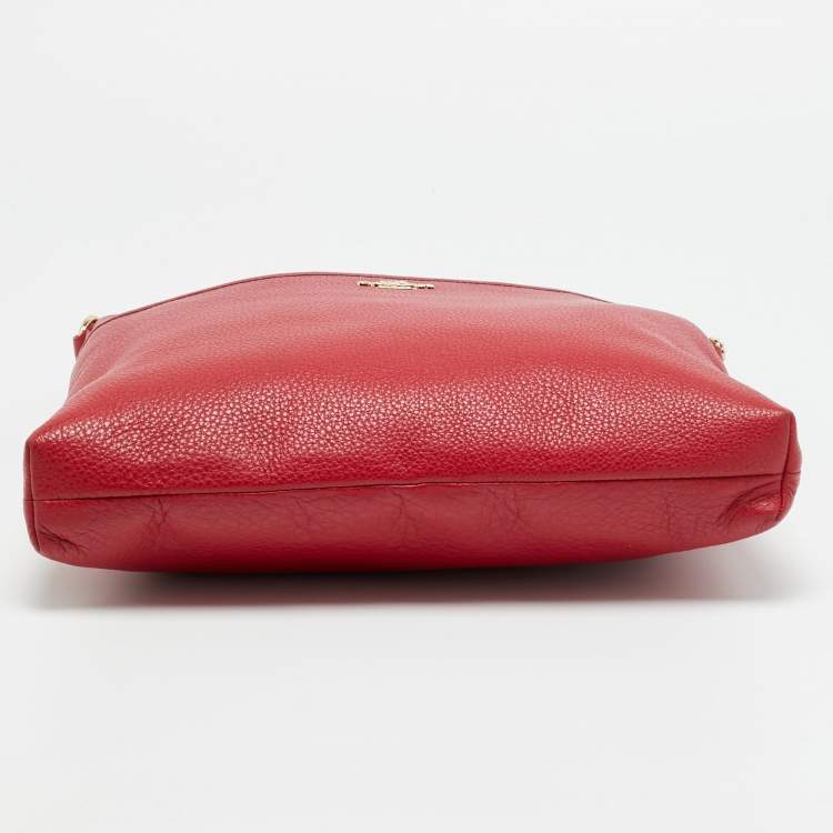 Pre Owned Coach File Red Leather Crossbody Bag