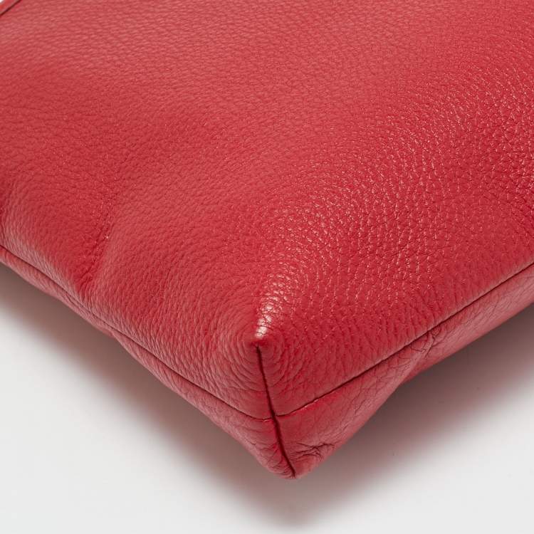 Pre Owned Coach File Red Leather Crossbody Bag