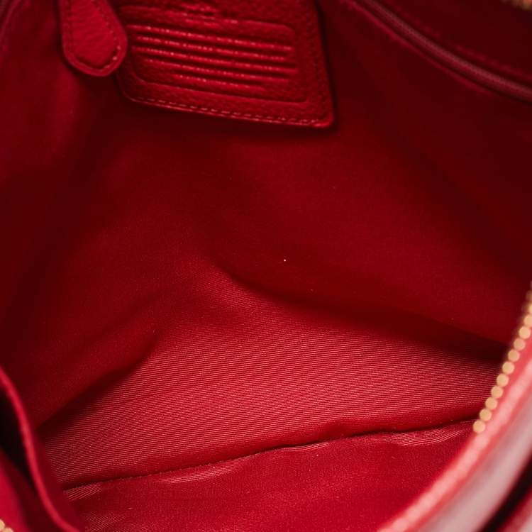Pre Owned Coach File Red Leather Crossbody Bag