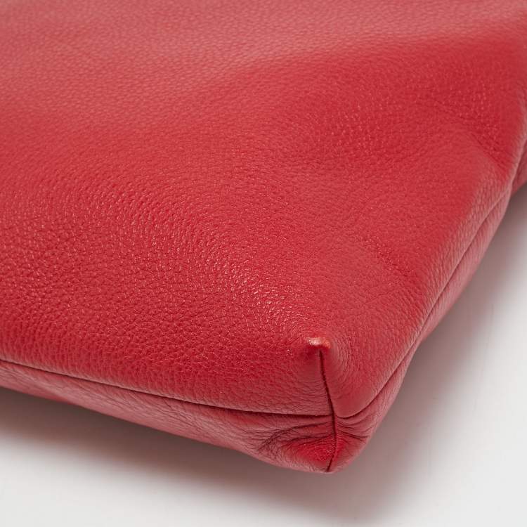 Pre Owned Coach File Red Leather Crossbody Bag