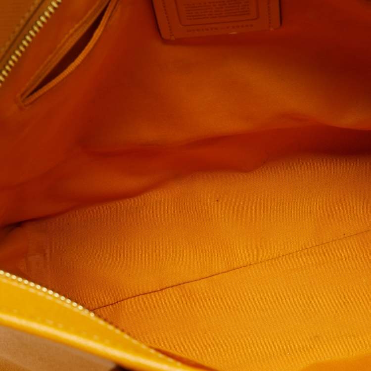 Pre Owned Coach City Yellow Leather Zip Shopper Tote