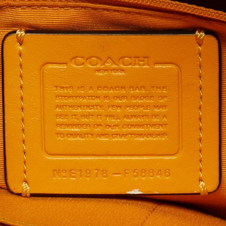 Pre Owned Coach City Yellow Leather Zip Shopper Tote