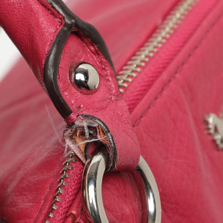 Pre Owned Coach Madison Lindsey Pink Leather Satchel