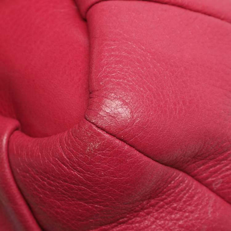 Pre Owned Coach Madison Lindsey Pink Leather Satchel