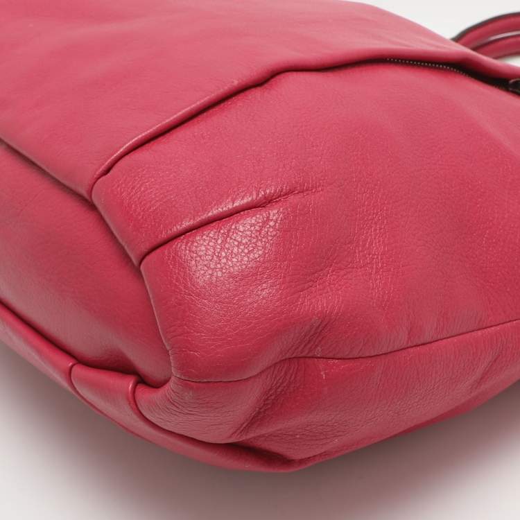 Pre Owned Coach Madison Lindsey Pink Leather Satchel