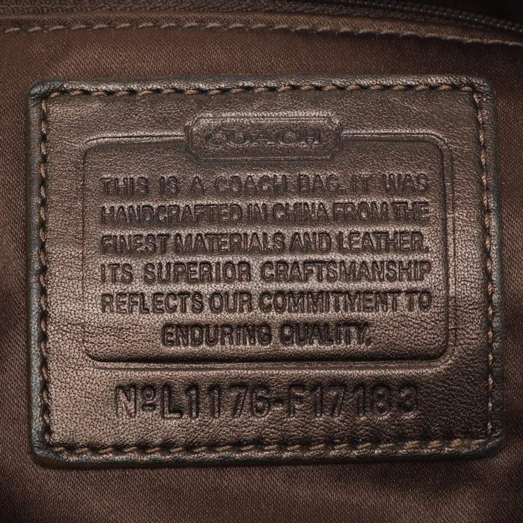 Pre Owned Coach Brooke Beige/Brown Signature Satin and Leather Hobo