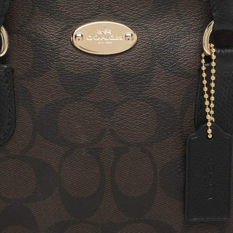 Pre Owned Coach Cora Dome Brown Signature Coated Canvas and Leather Satchel