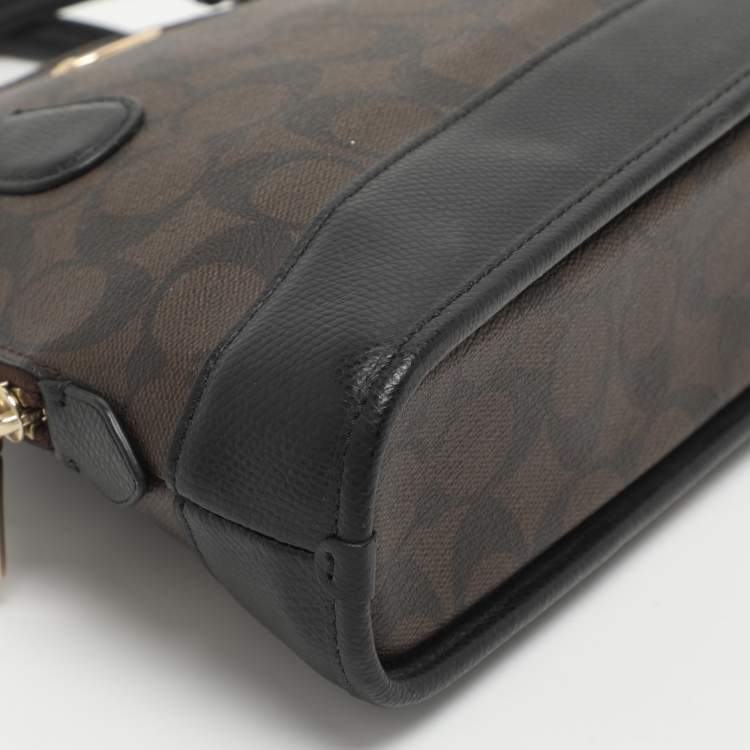 Pre Owned Coach Cora Dome Brown Signature Coated Canvas and Leather Satchel