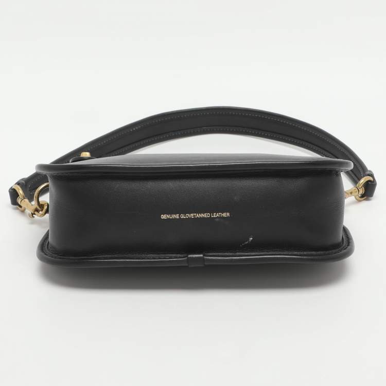 Pre Owned Coach Swinger Black Leather Shoulder Bag