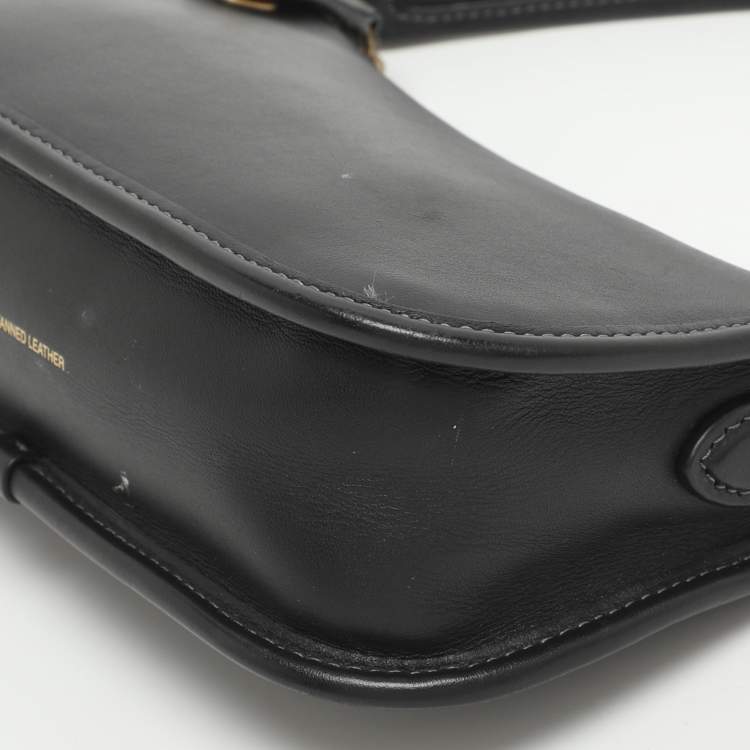 Pre Owned Coach Swinger Black Leather Shoulder Bag