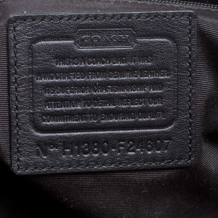 Pre Owned Coach Black Patent Leather Peyton Op Art Double Zip Satchel
