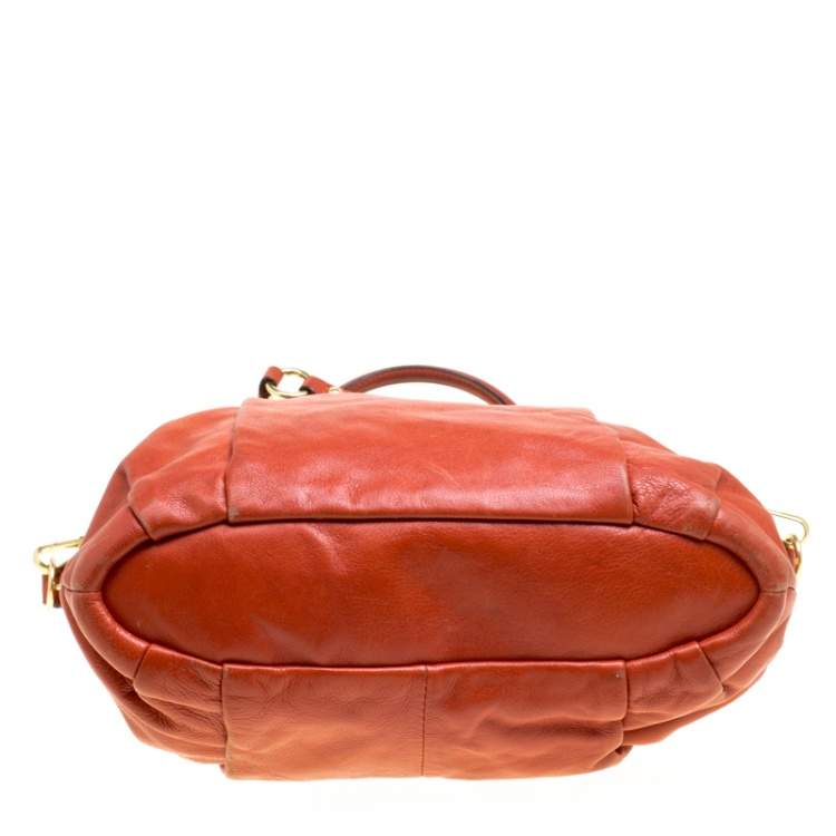 Pre Owned Coach Brown Leather Top Handle Bag