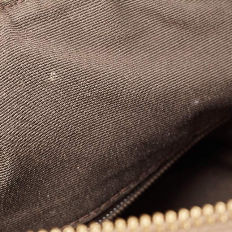 Pre Owned Coach Beige Signature Canvas East West Celeste Hobo