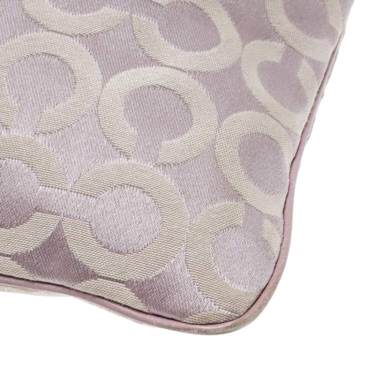 Pre Owned Coach Lilac Signature Fabric Opt Art Crossbody Bag
