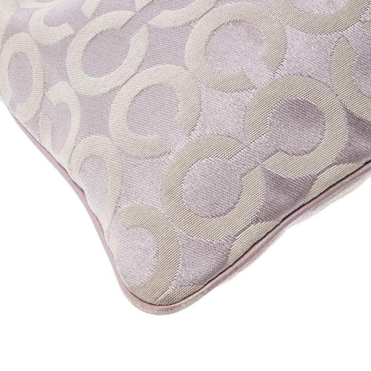 Pre Owned Coach Lilac Signature Fabric Opt Art Crossbody Bag