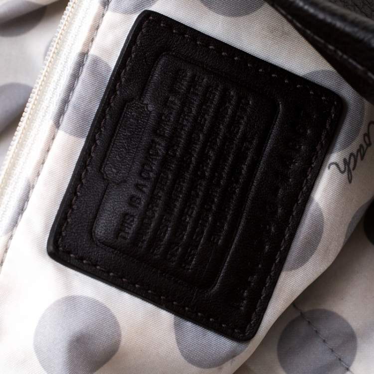 Pre Owned Coach Black Leather Shopper Tote